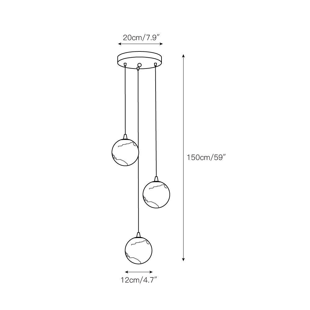 Radilum Alabaster Balls Cluster Chandelier