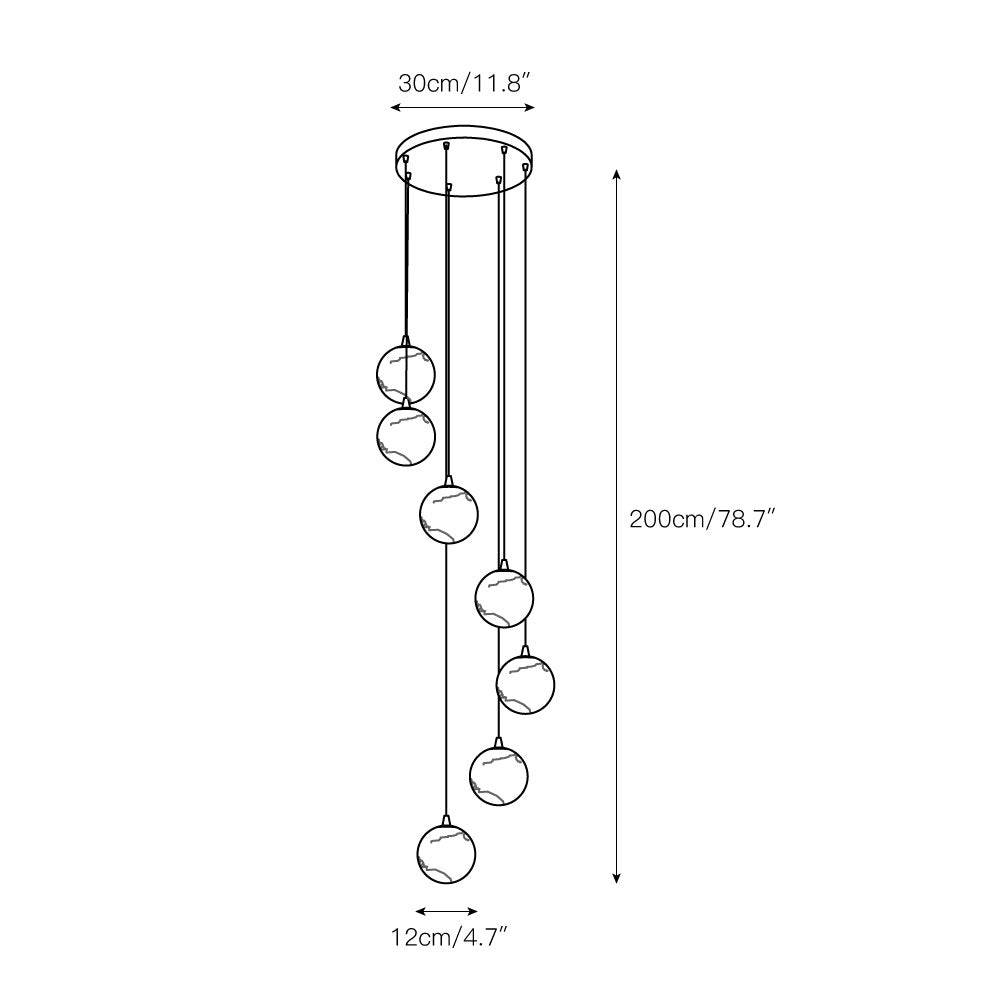 Radilum Alabaster Balls Cluster Chandelier