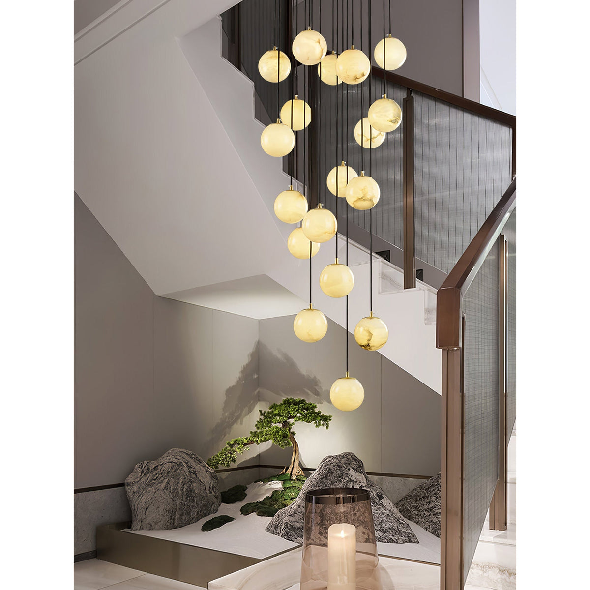 Radilum Alabaster Balls Cluster Chandelier