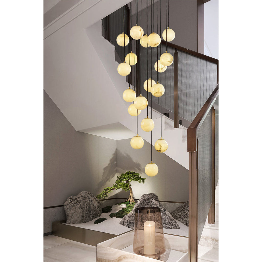 Radilum Alabaster Balls Cluster Chandelier