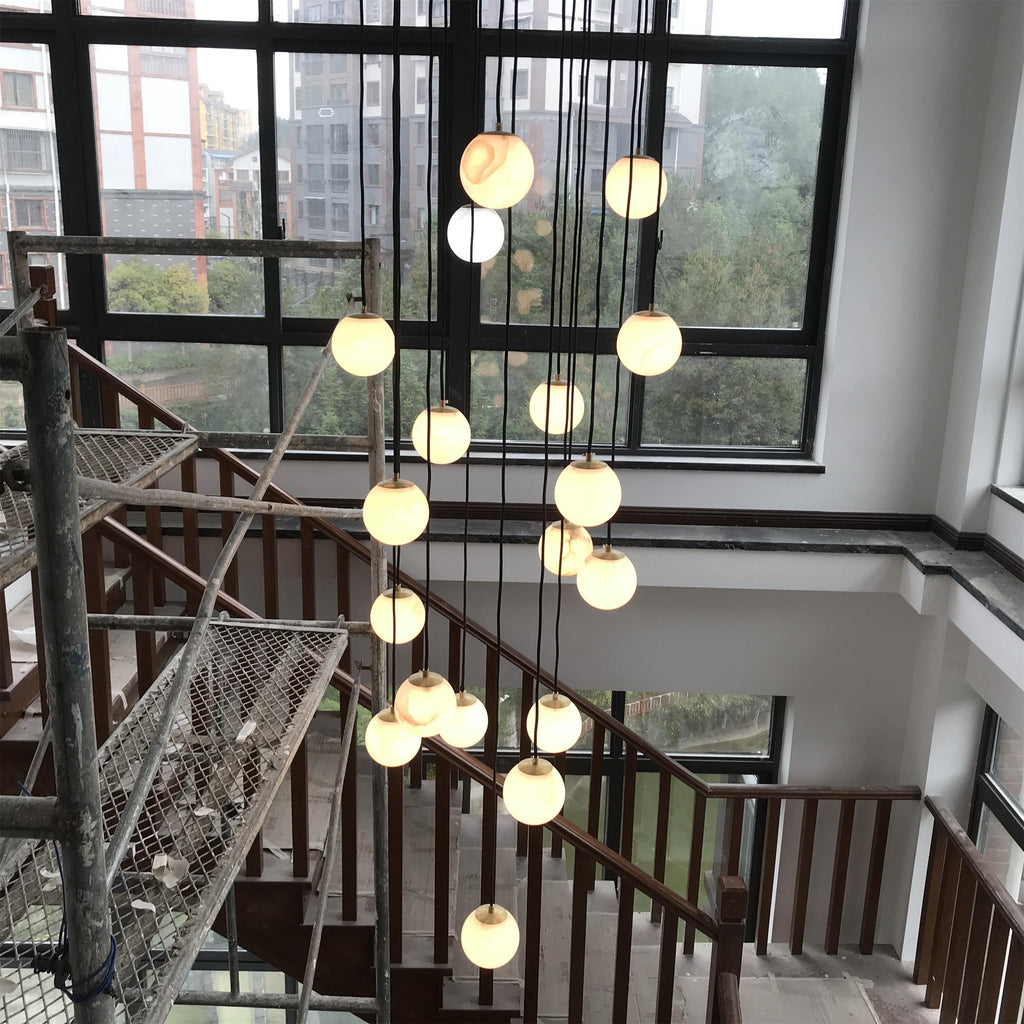 Radilum Alabaster Balls Cluster Chandelier