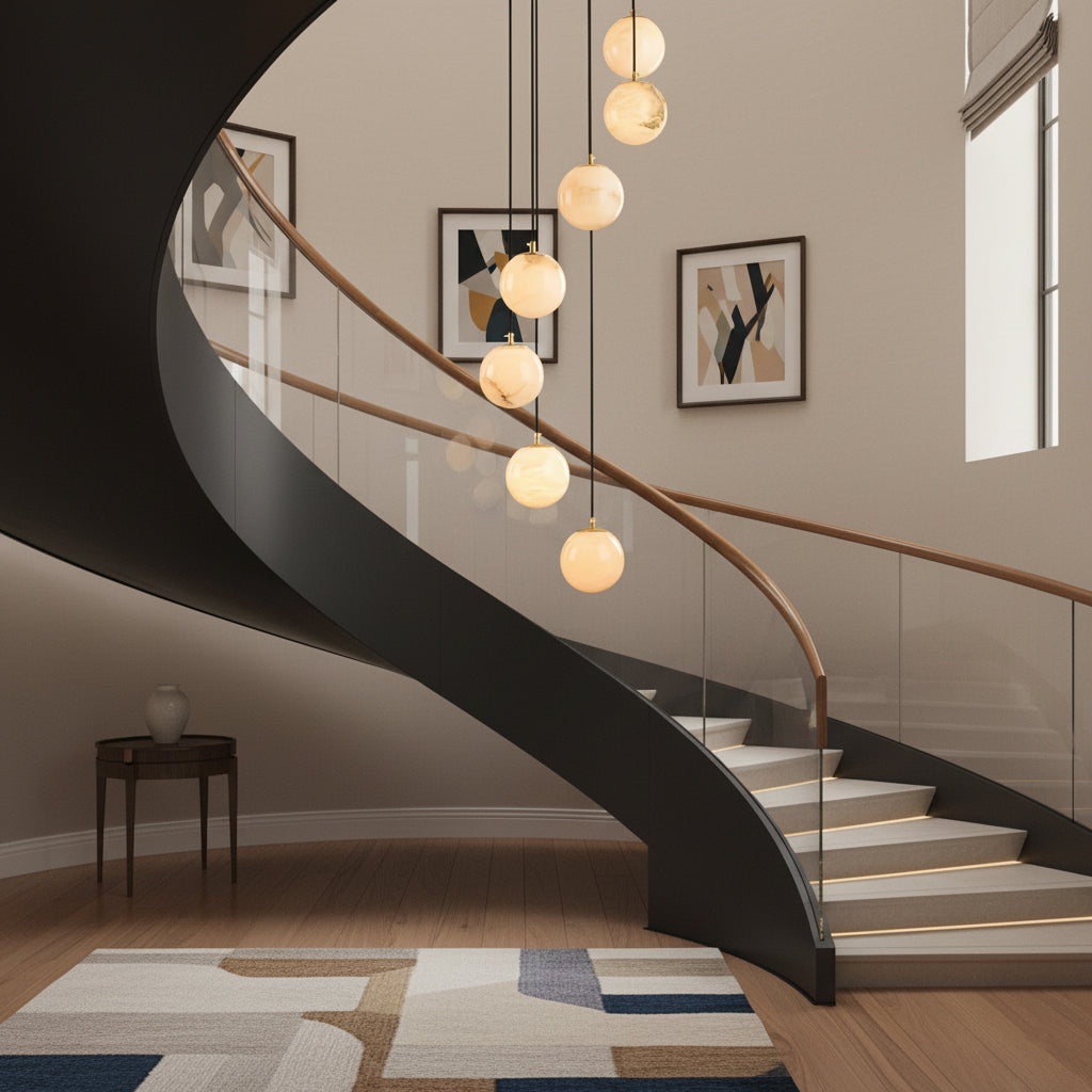 Radilum Alabaster Balls Cluster Chandelier