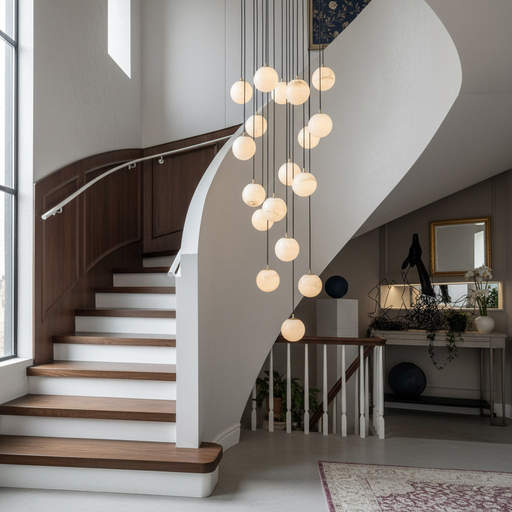 Radilum Alabaster Balls Cluster Chandelier