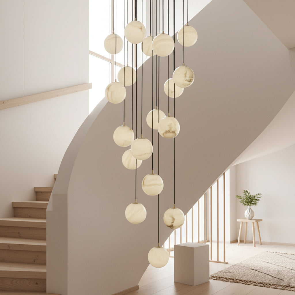 Radilum Alabaster Balls Cluster Chandelier