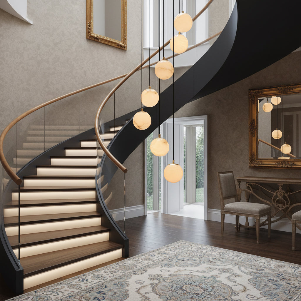 Radilum Alabaster Balls Cluster Chandelier
