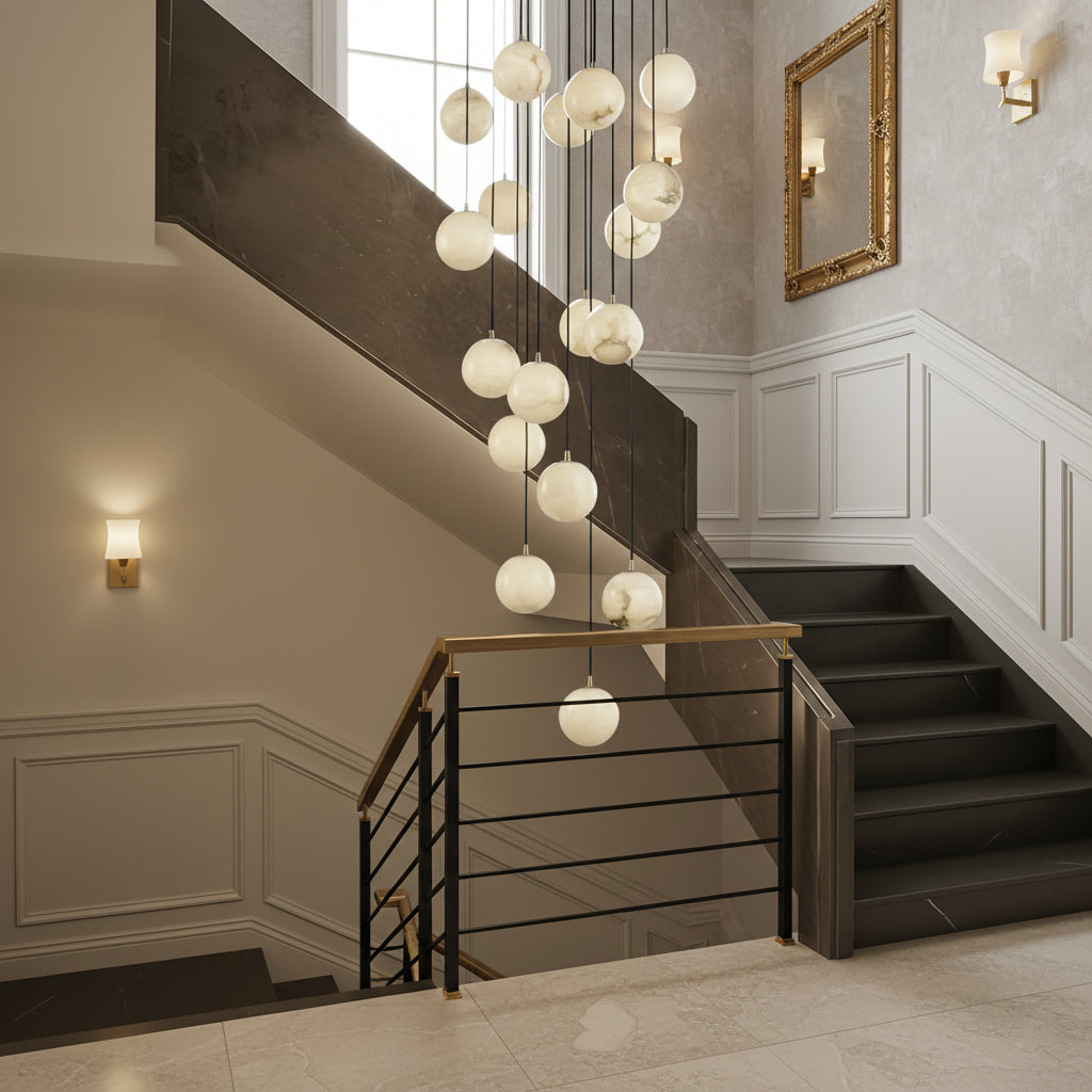 Radilum Alabaster Balls Cluster Chandelier