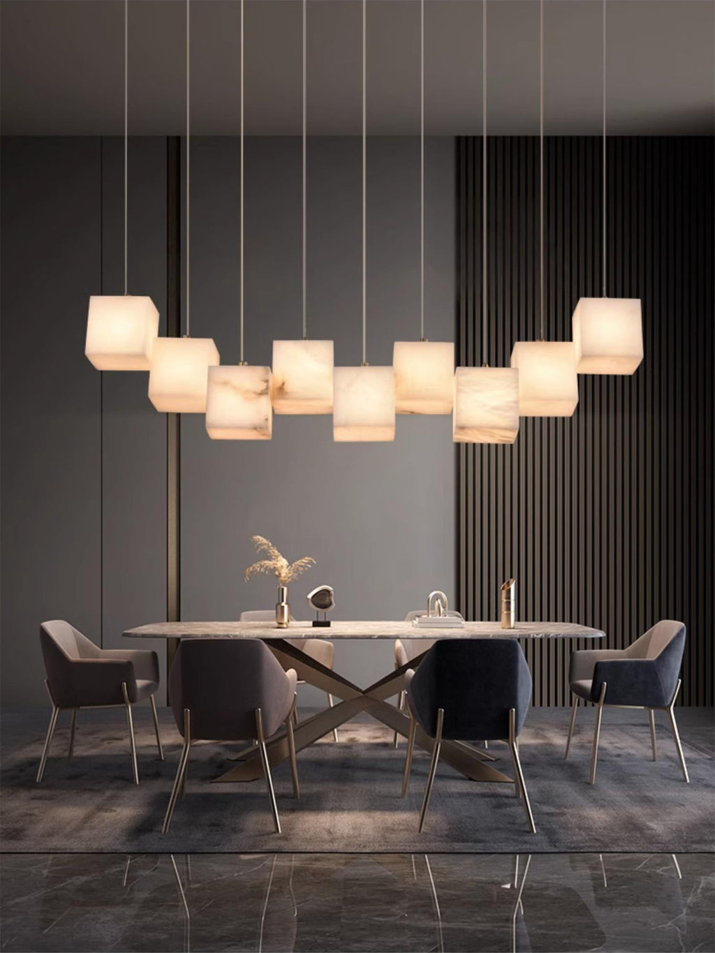 Radilum Box Linear Alabaster Chandelier