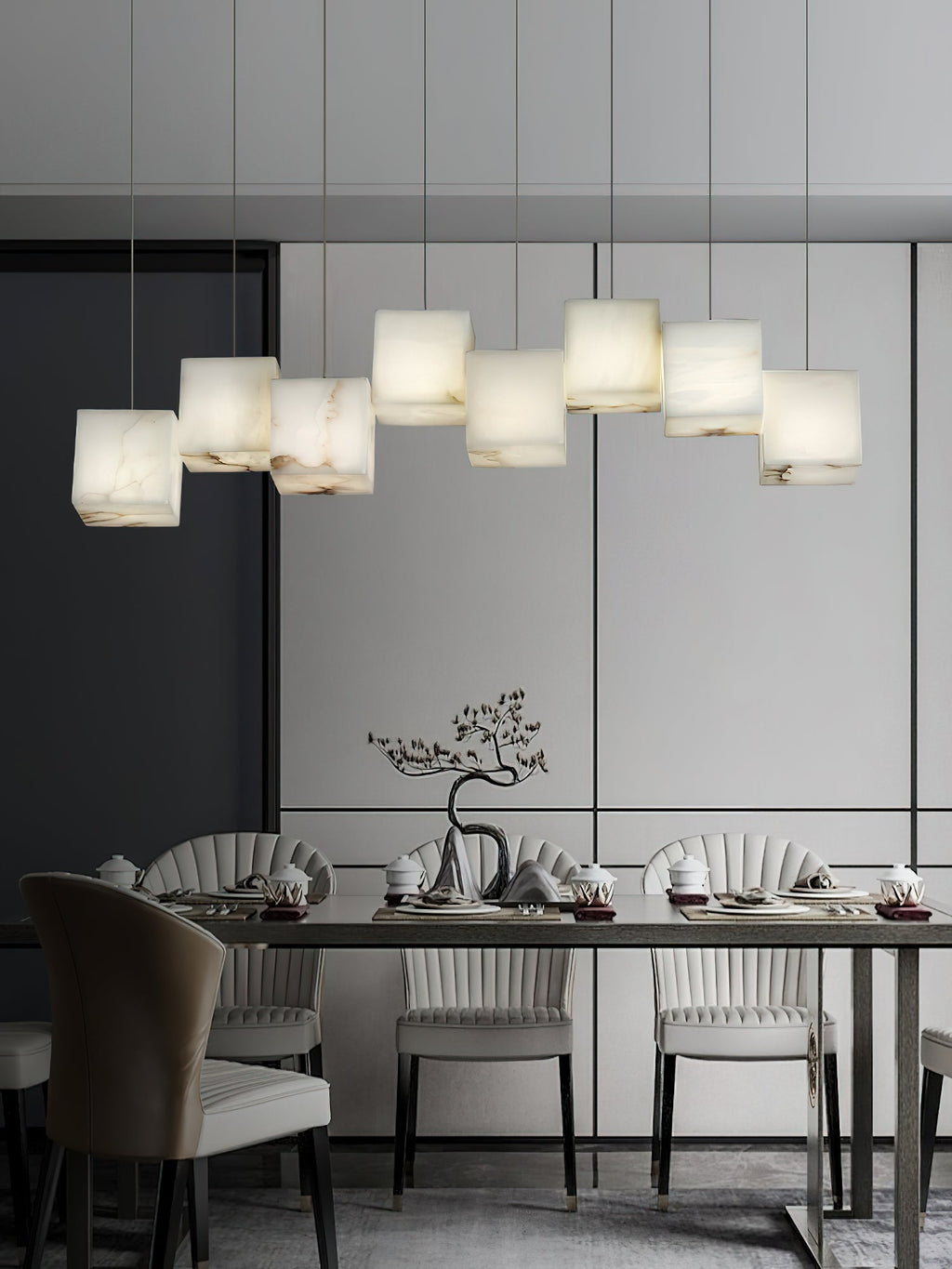 Radilum Box Linear Alabaster Chandelier
