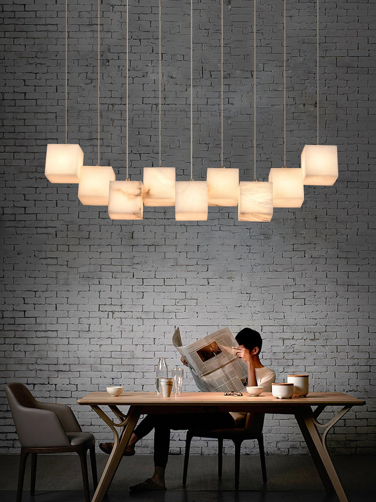 Radilum Box Linear Alabaster Chandelier
