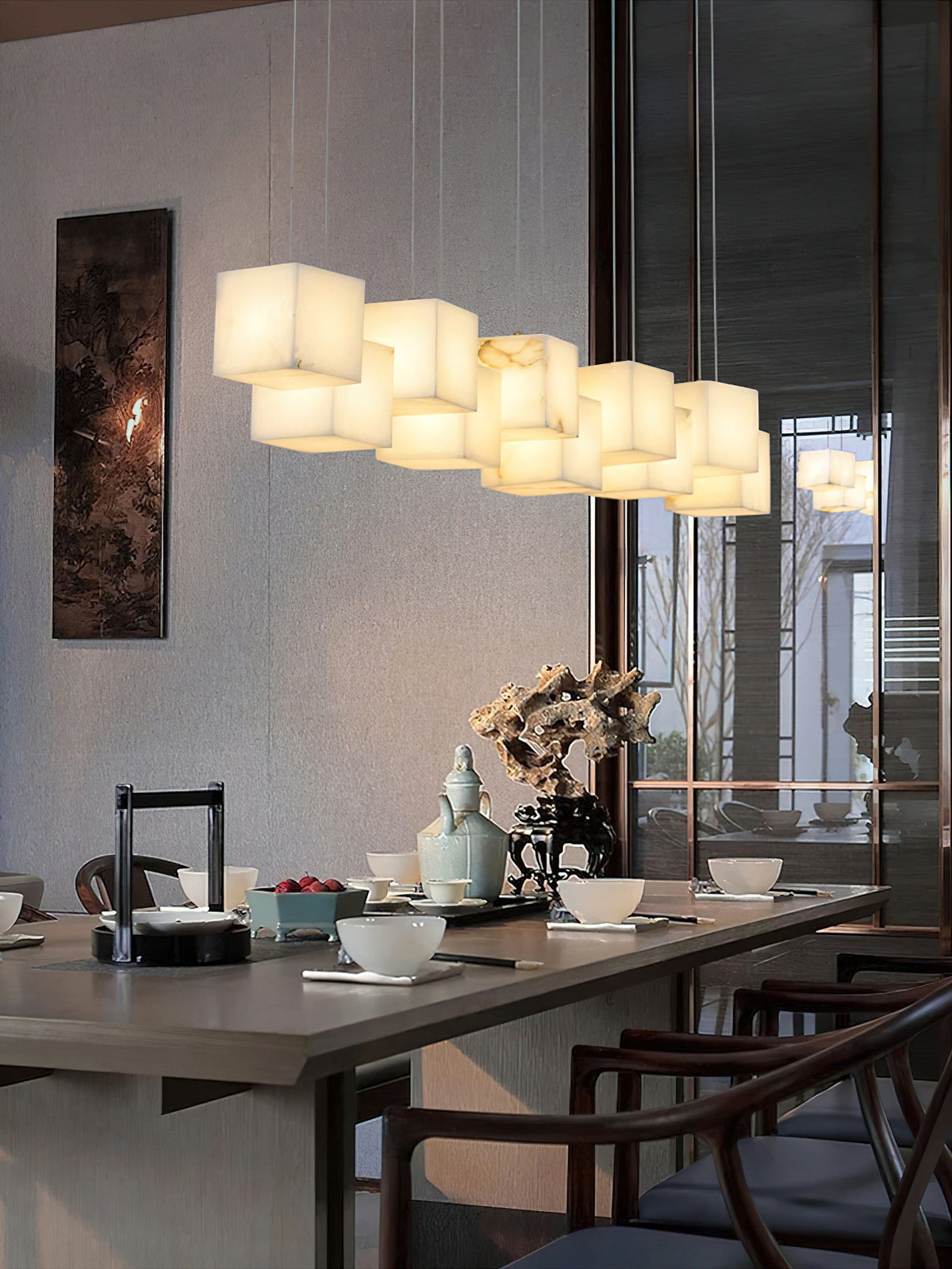 Radilum Box Linear Alabaster Chandelier