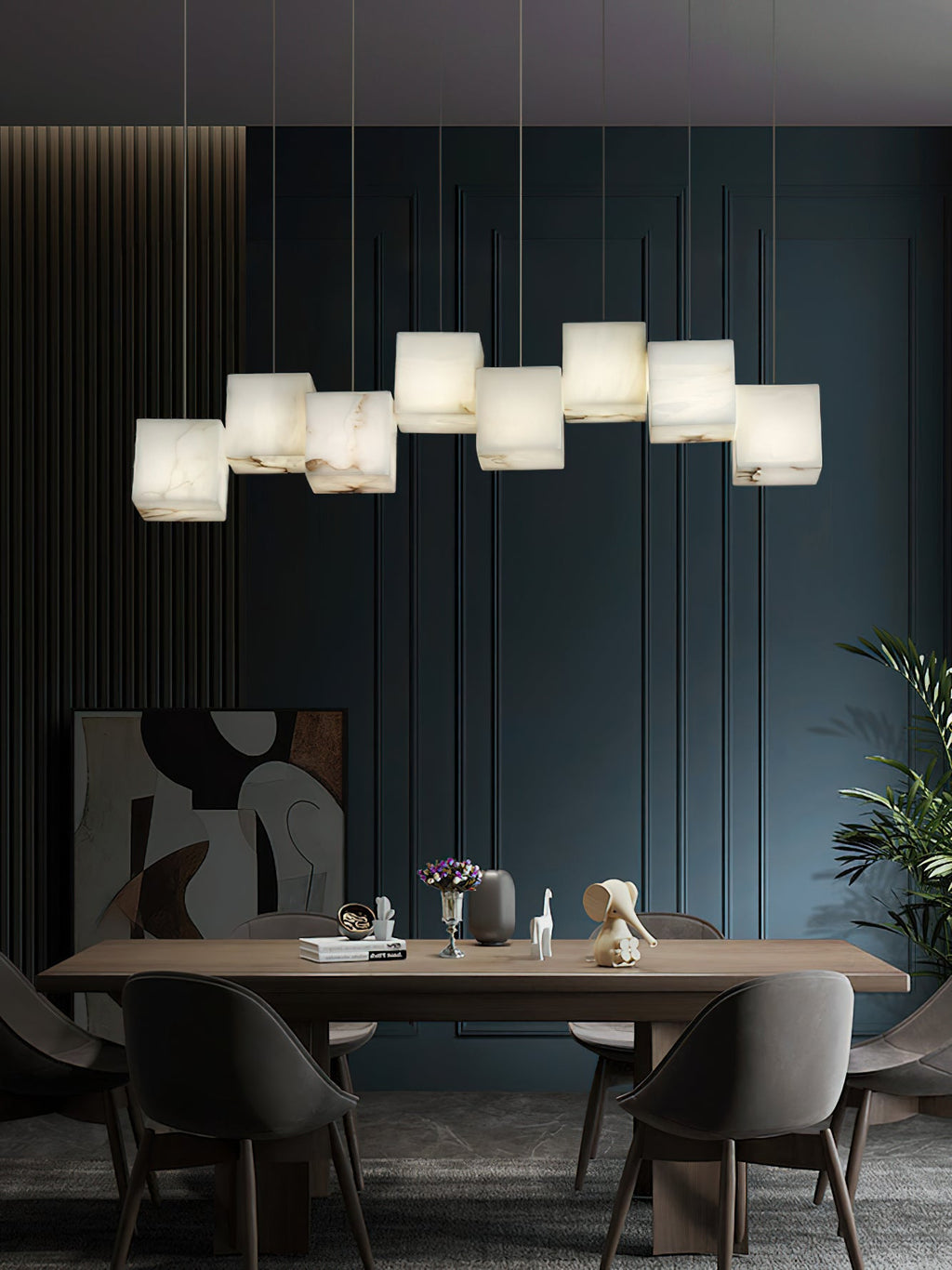 Radilum Box Linear Alabaster Chandelier