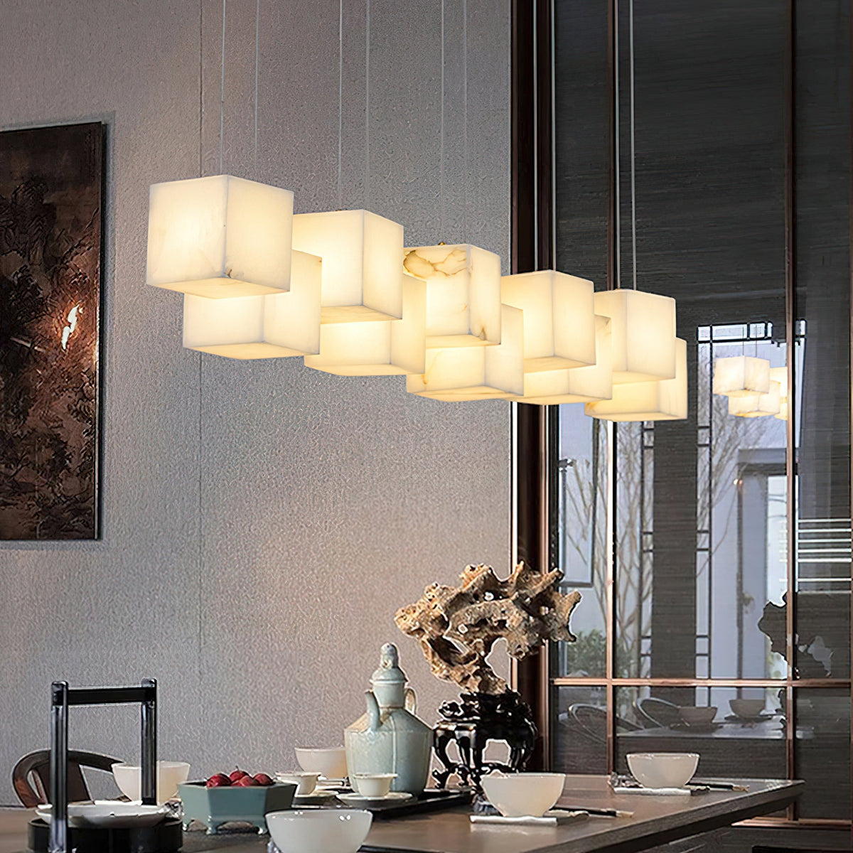 Radilum Box Linear Alabaster Chandelier