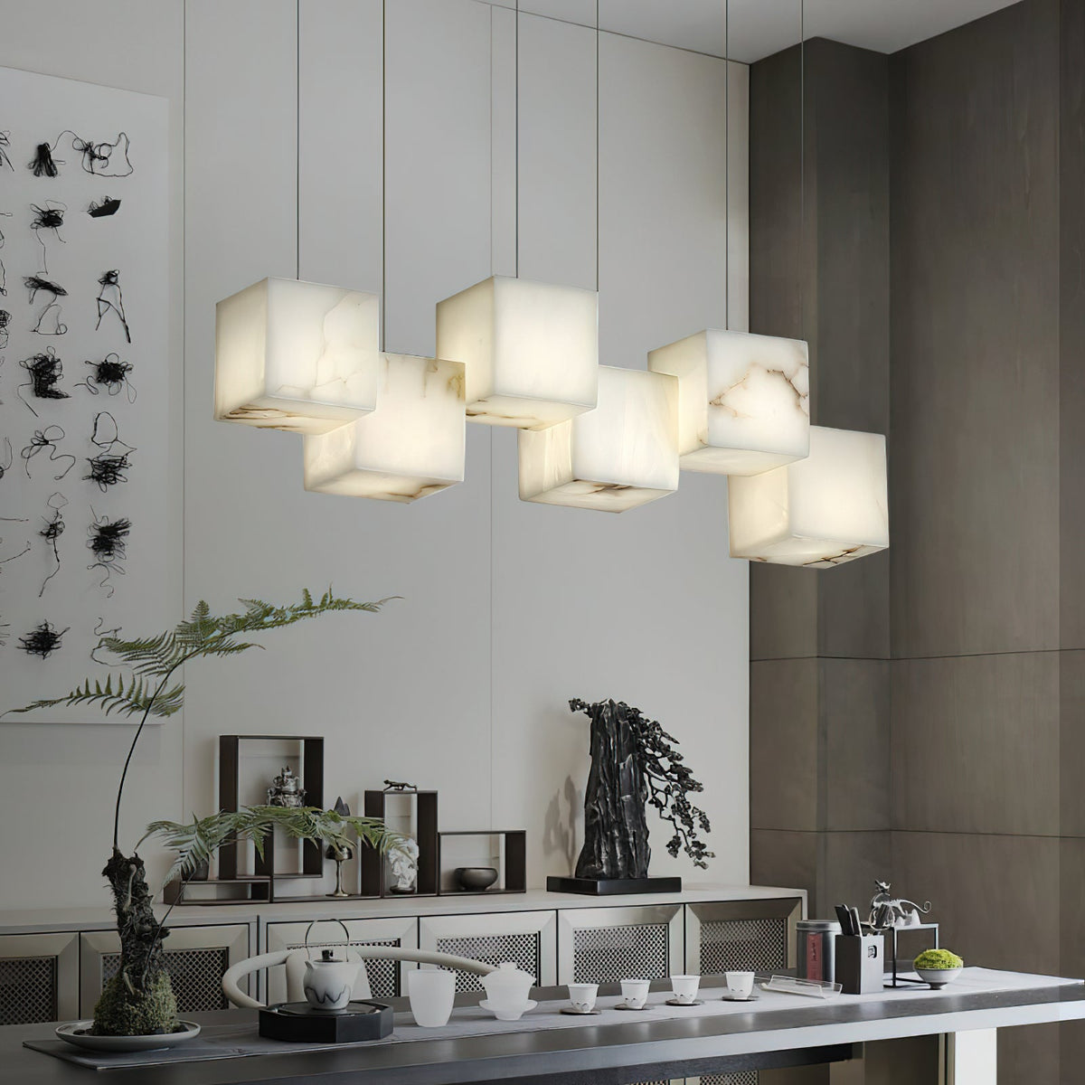 Radilum Box Linear Alabaster Chandelier