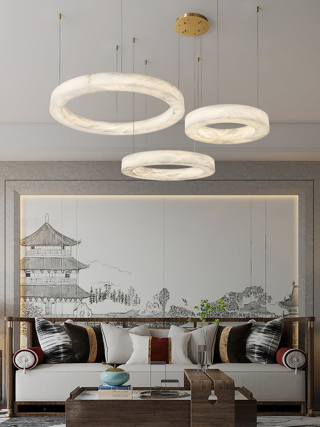 Radilum Alabaster Ring Chandelier