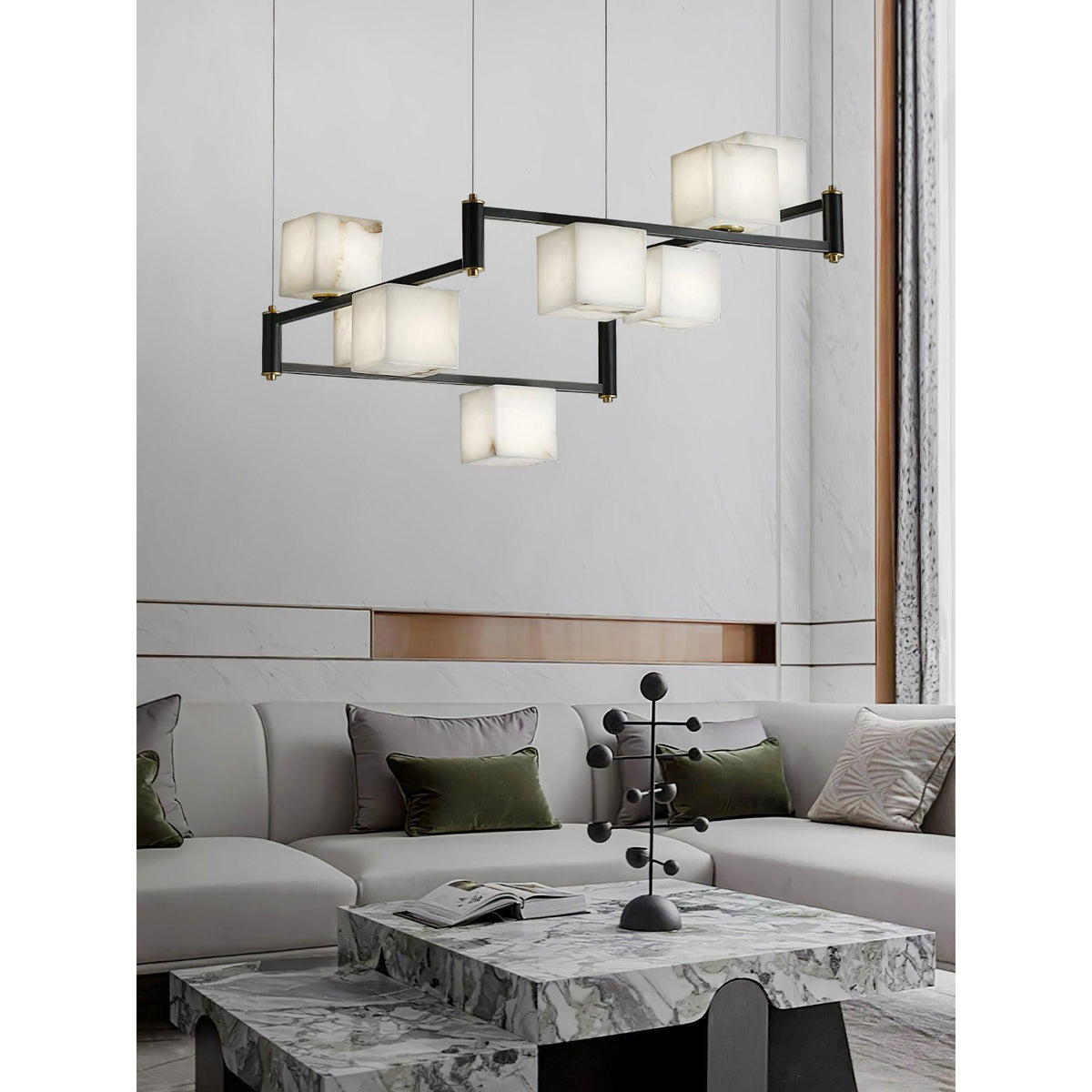 Radilum Square Box Alabaster Chandelier