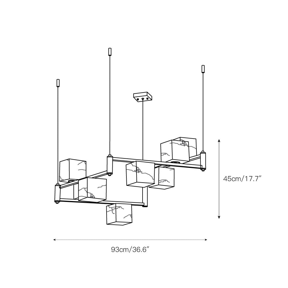 Radilum Square Box Alabaster Chandelier