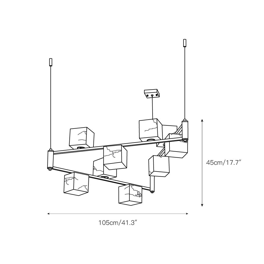 Radilum Square Box Alabaster Chandelier