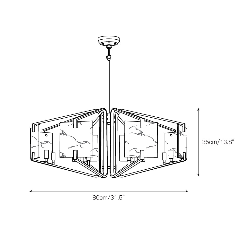 Radilum Appareil Alabaster Chandelier