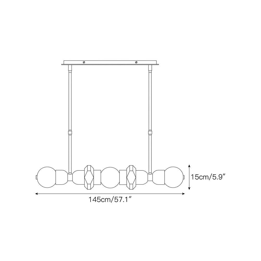 Radilum Belmont Alabaster Linear Chandelier