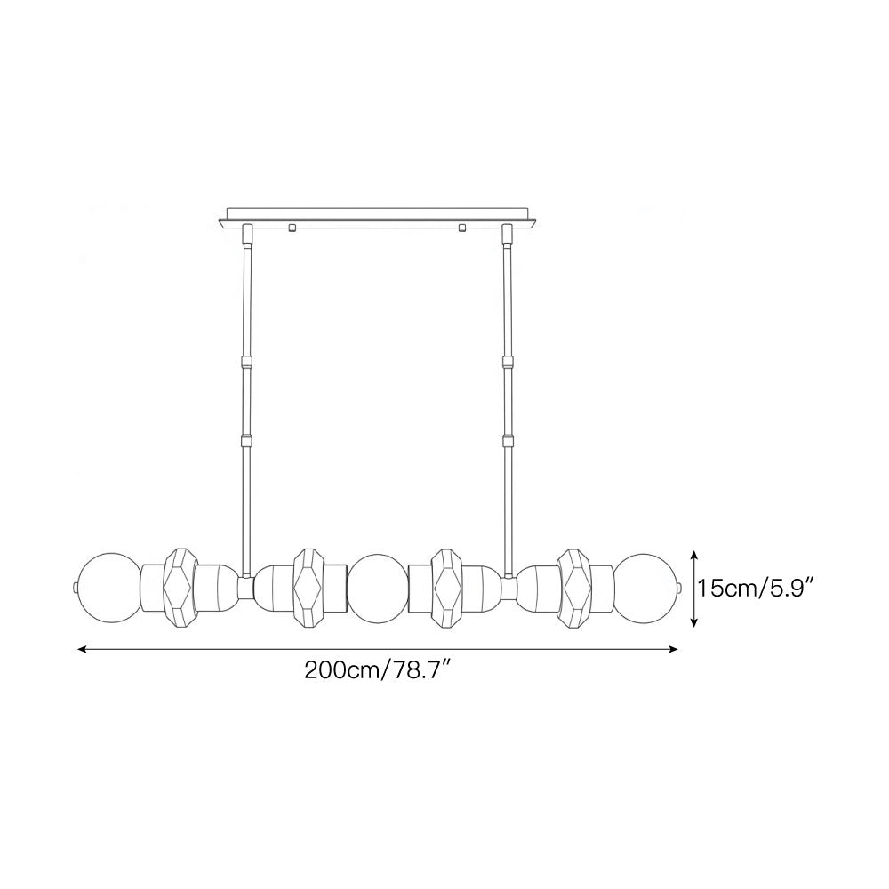 Radilum Belmont Alabaster Linear Chandelier