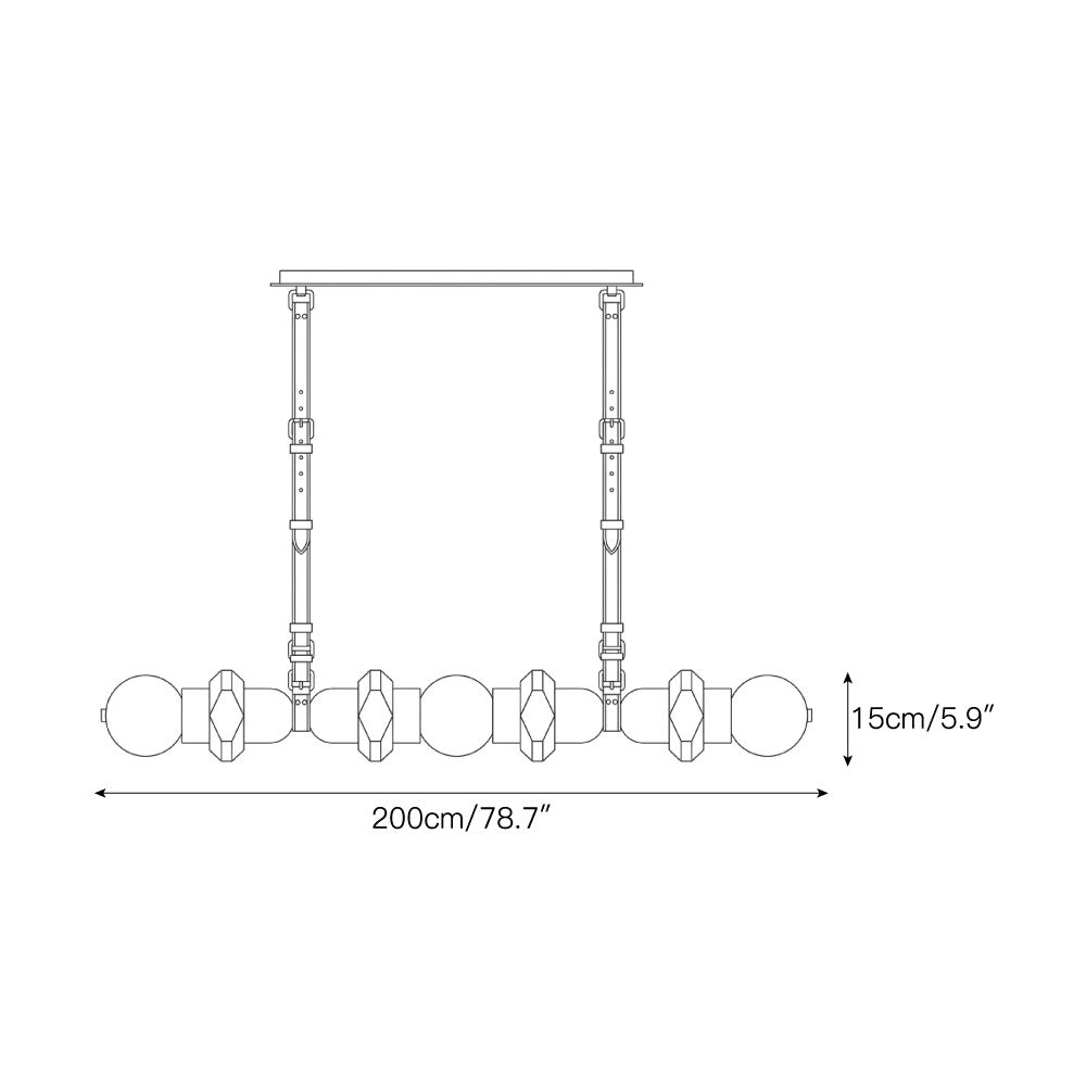 Radilum Belmont Leather Alabaster Linear Chandelier