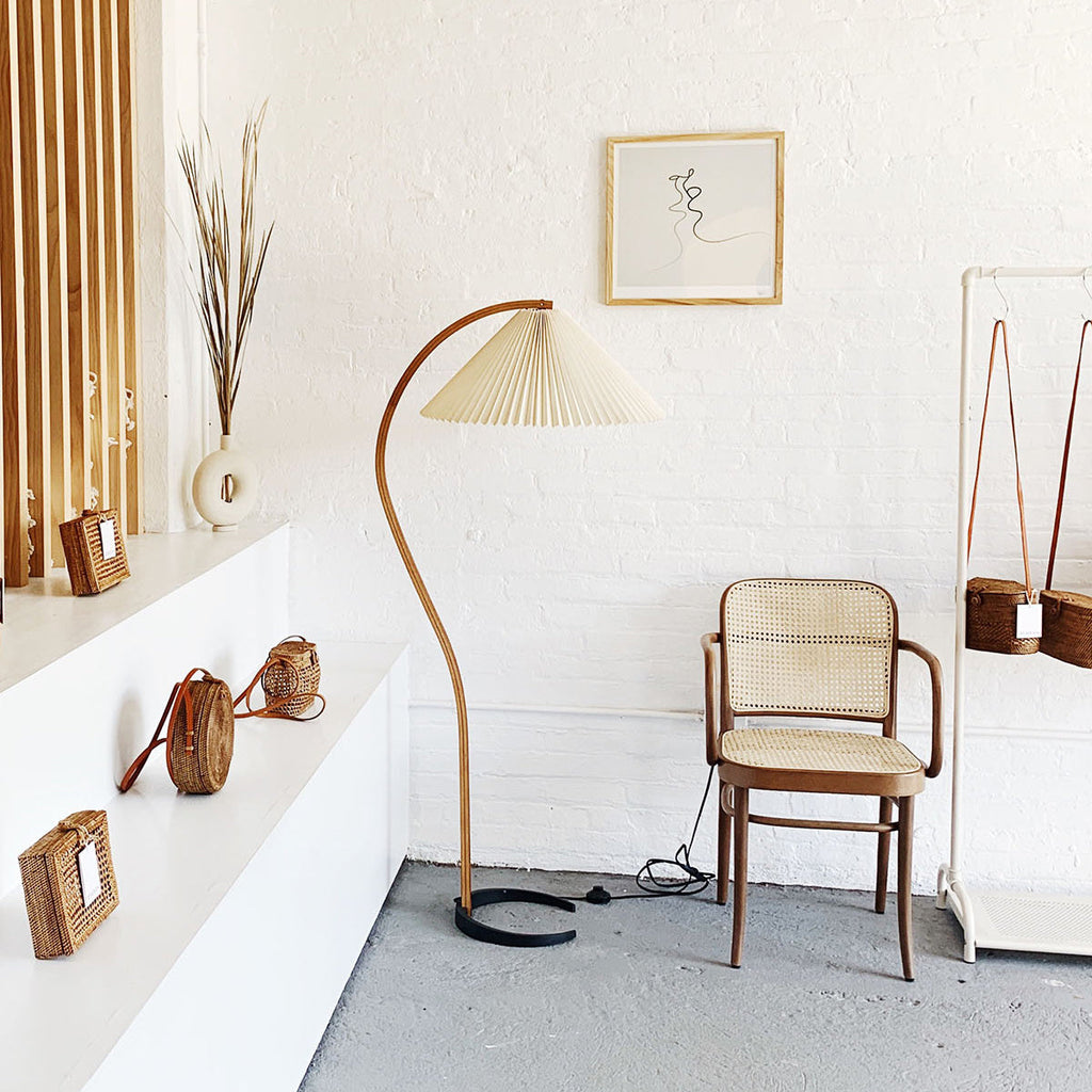 Radilum Caprani Floor Lamp Beech Wood and Linen