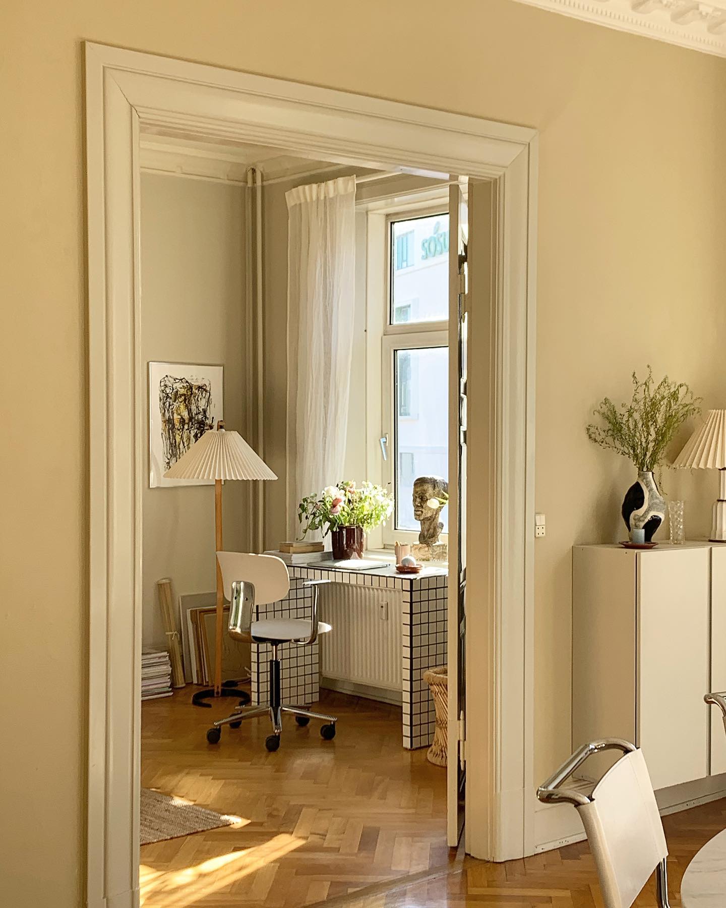 Radilum Caprani Floor Lamp Beech Wood and Linen