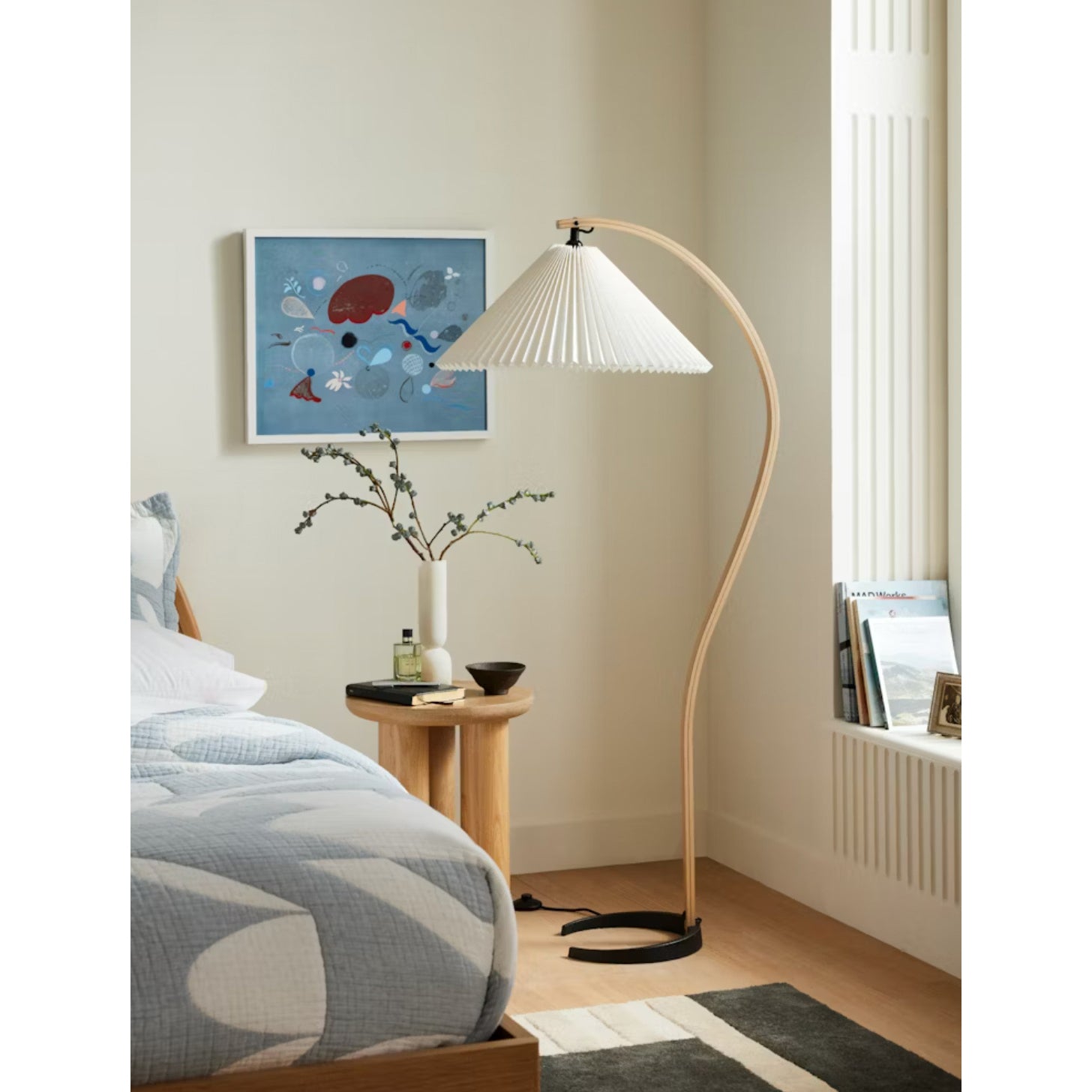 Radilum Caprani Floor Lamp Beech Wood and Linen