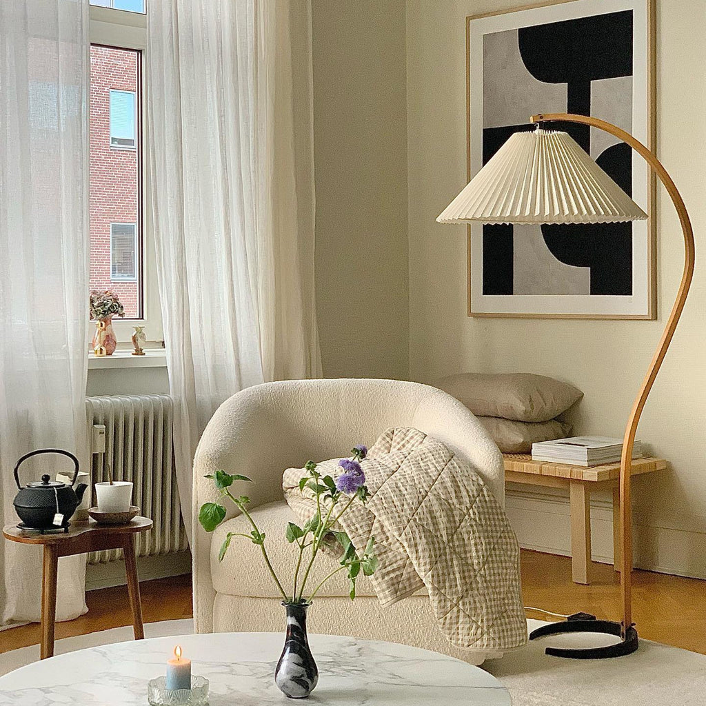 Radilum Caprani Floor Lamp Beech Wood and Linen