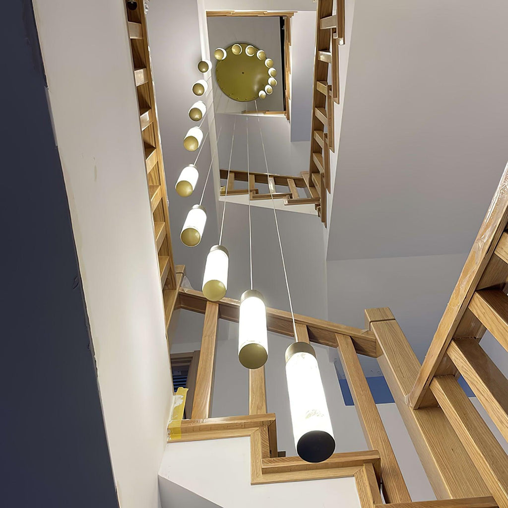 Radilum Celestial Alabaster Cascade Chandelier Brass Frame