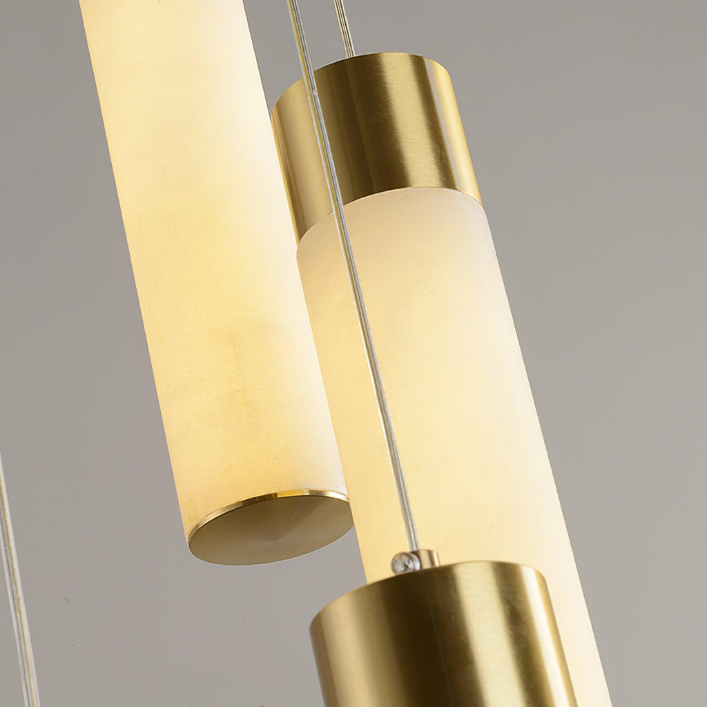 Radilum Celestial Alabaster Cascade Chandelier Brass Frame