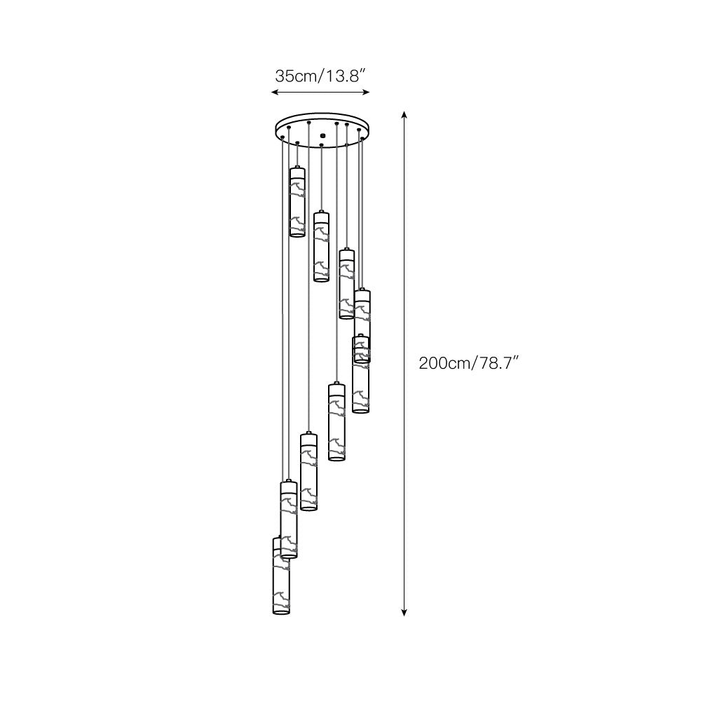 Radilum Celestial Alabaster Cascade Chandelier Brass Frame