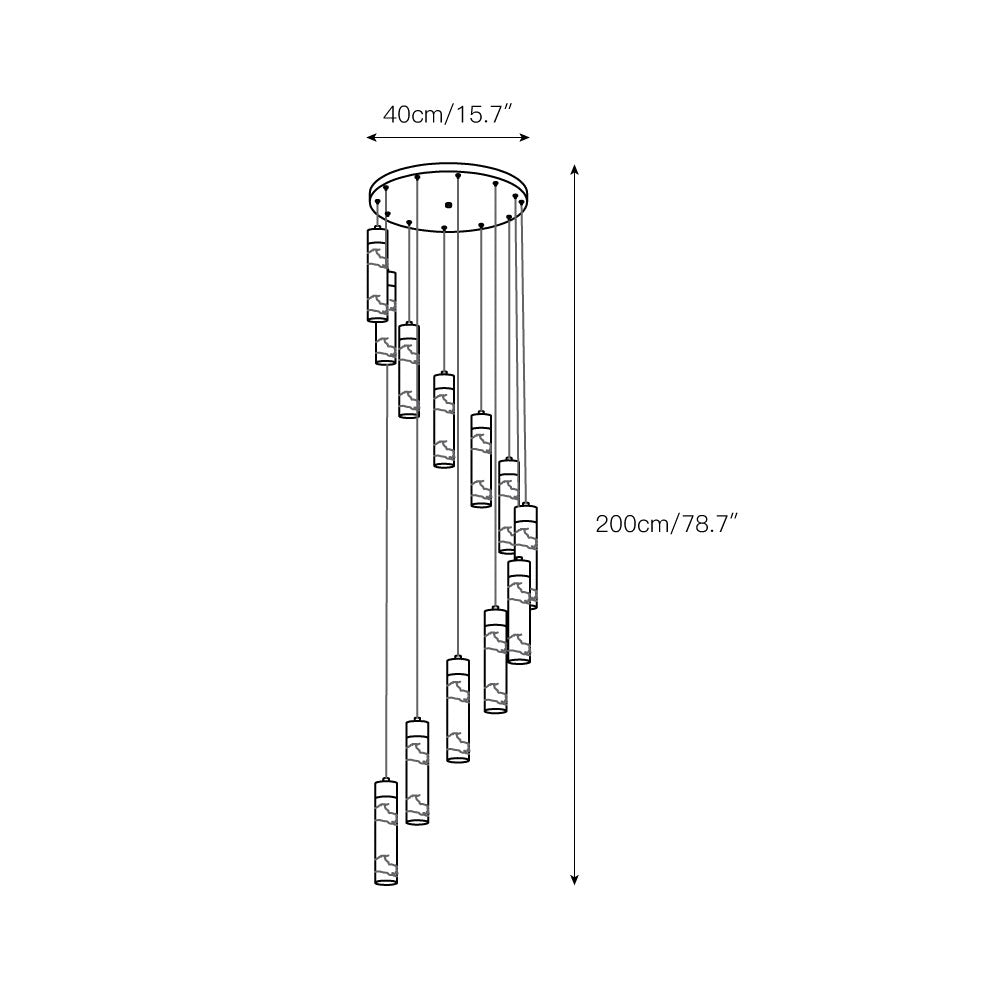 Radilum Celestial Alabaster Cascade Chandelier Brass Frame