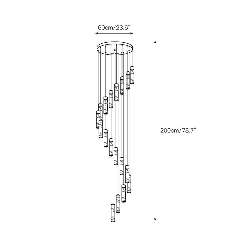 Radilum Celestial Alabaster Cascade Chandelier Brass Frame
