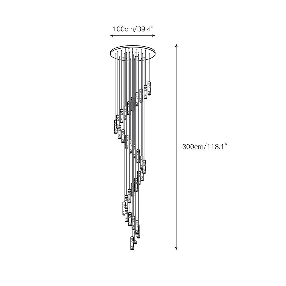 Radilum Celestial Alabaster Cascade Chandelier Brass Frame