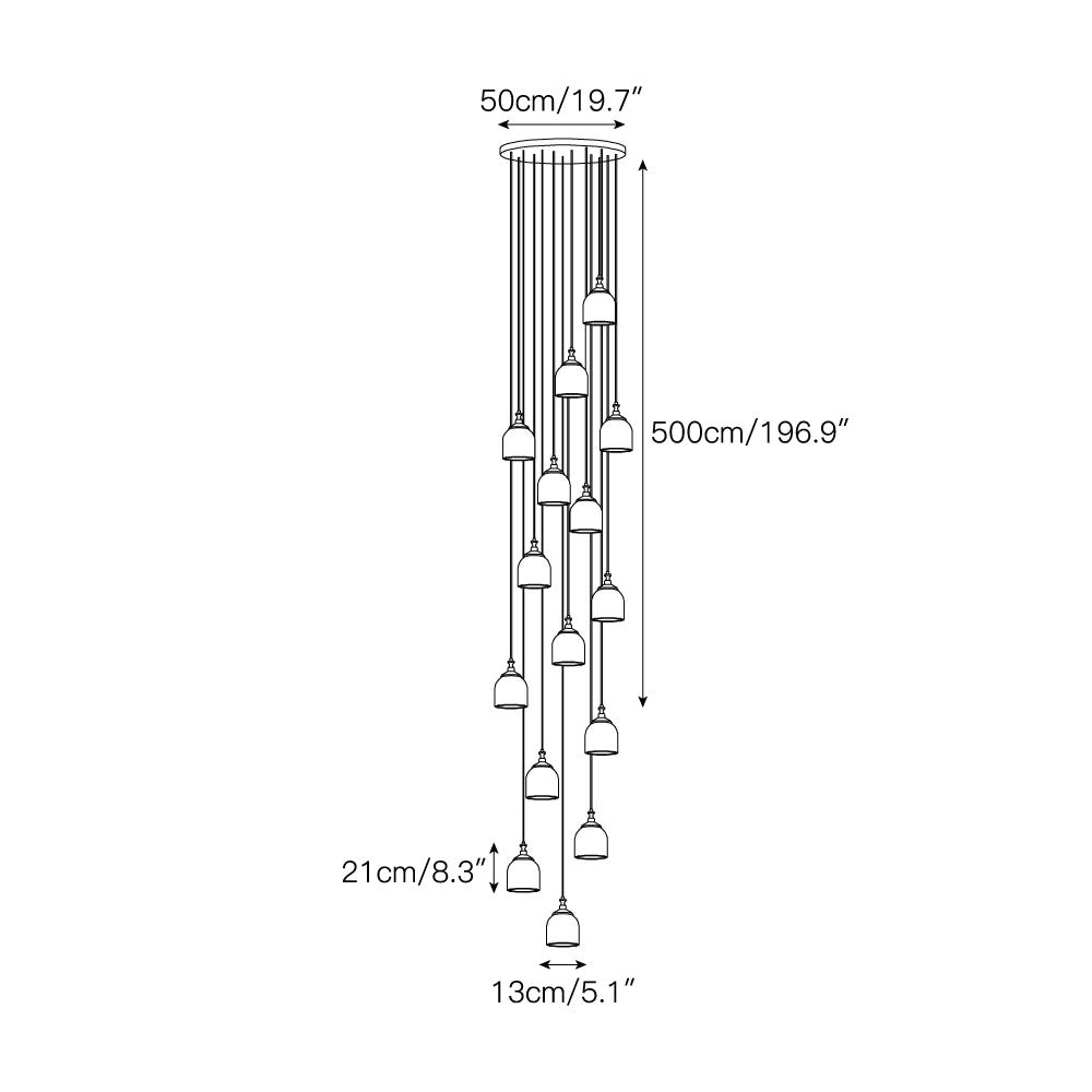 Radilum Chart Alabaster Cluster Chandelier