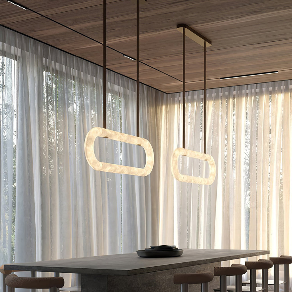 Radilum Circle Alabaster Chandelier