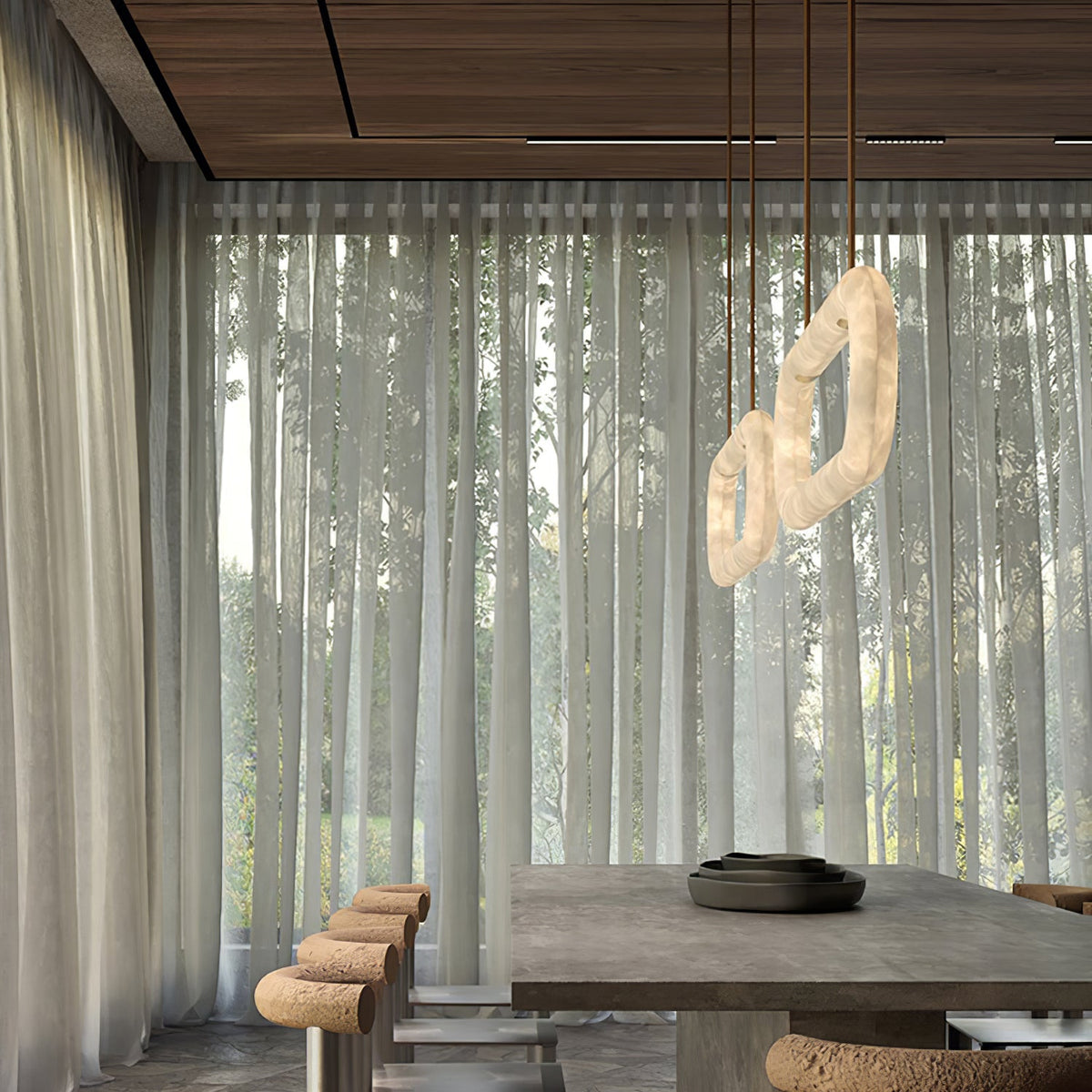 Radilum Circle Alabaster Chandelier