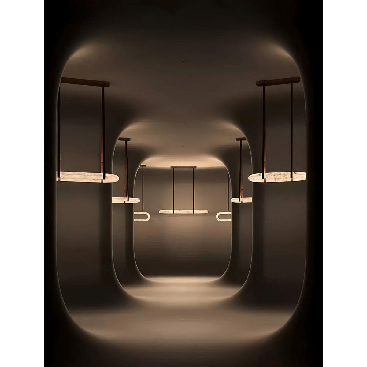 Radilum Circle Alabaster Chandelier