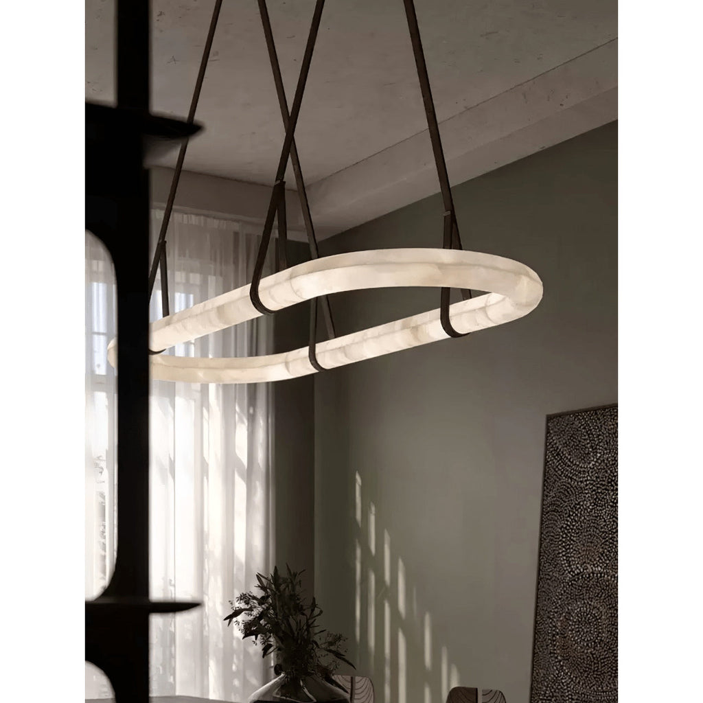 Radilum Circle Alabaster Chandelier