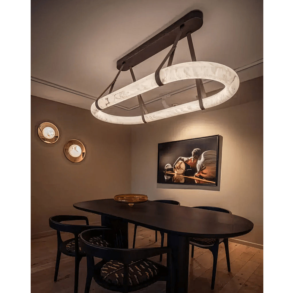 Radilum Circle Alabaster Chandelier