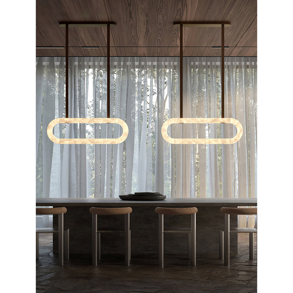 Radilum Circle Alabaster Chandelier
