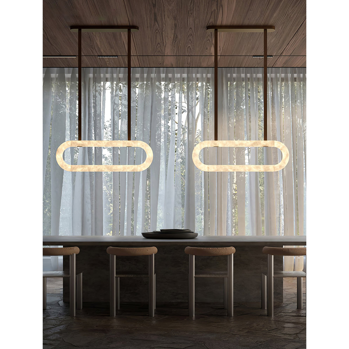 Radilum Circle Alabaster Chandelier