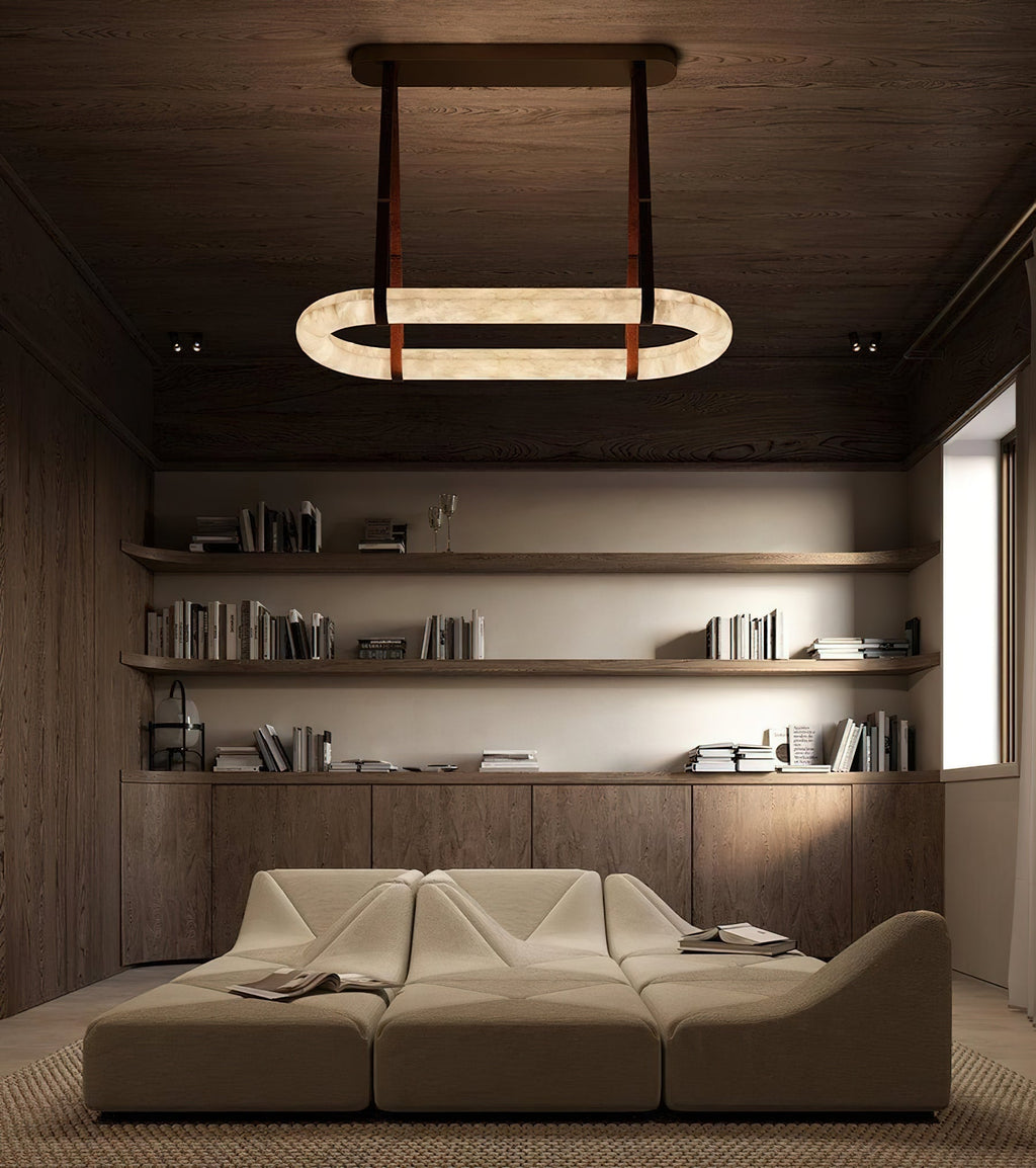 Radilum Circle Alabaster Chandelier