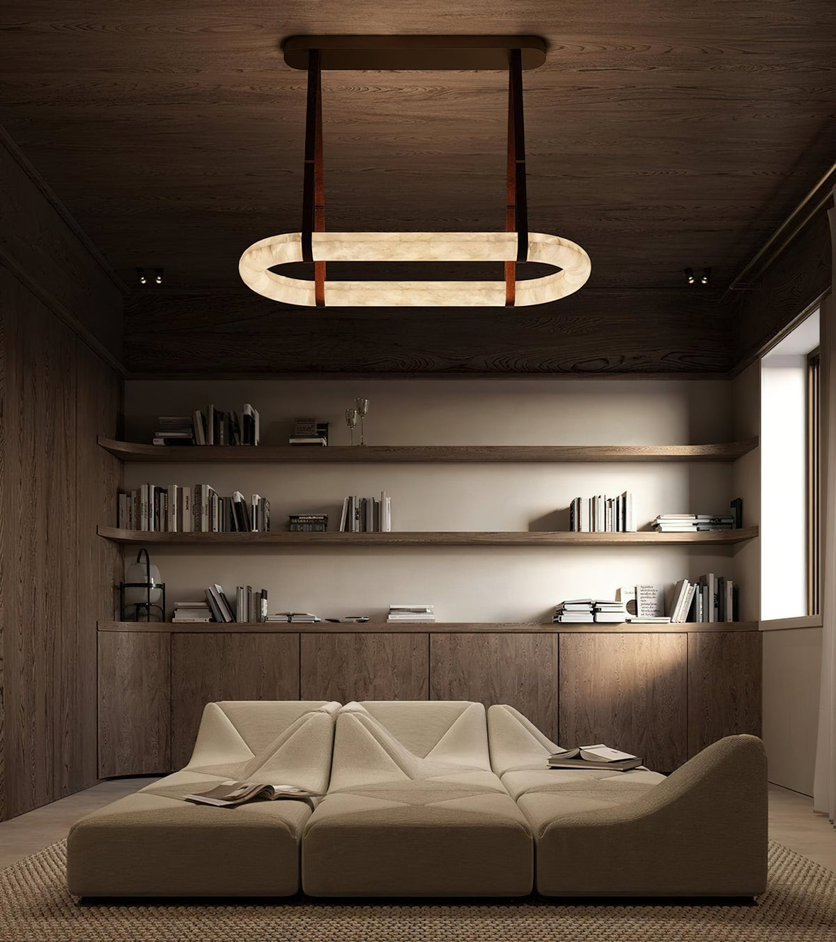 Radilum Circle Alabaster Chandelier