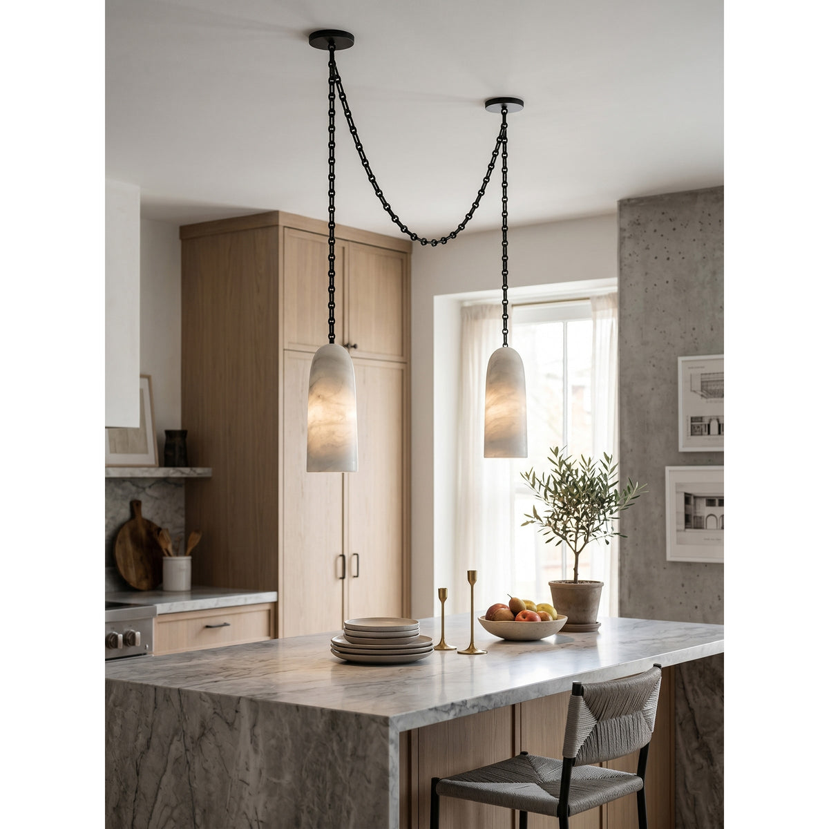 Radilum Figure Spanish Chain Alabaster Chandelier