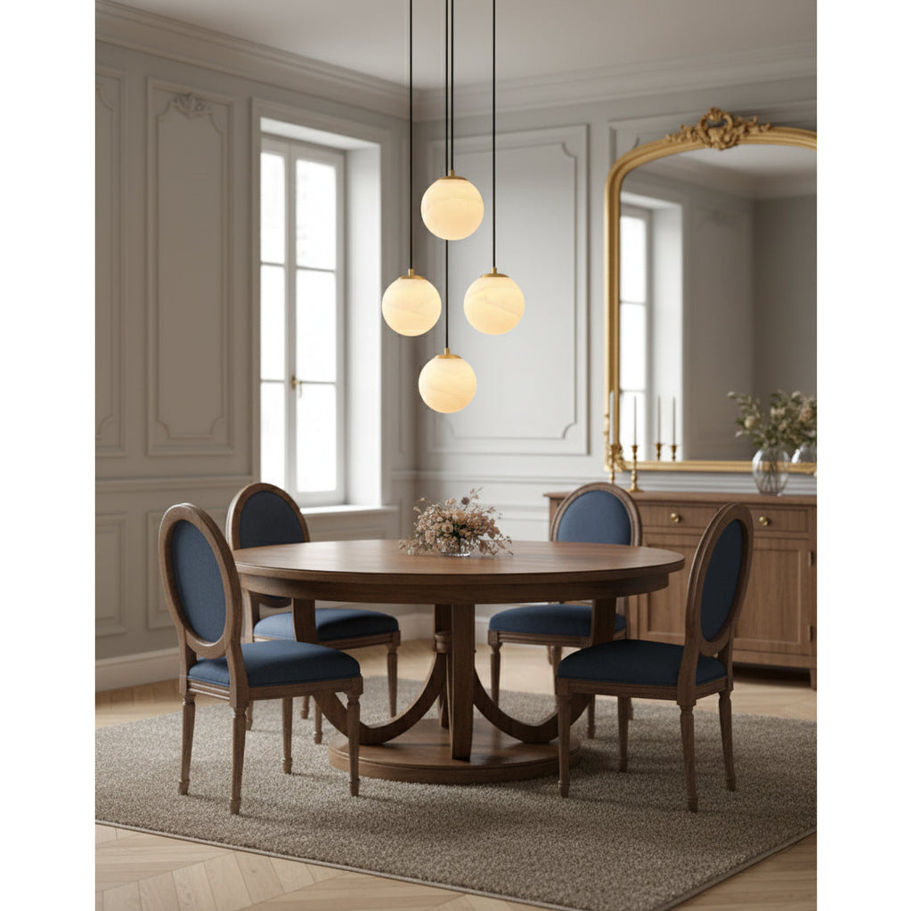 Radilum Savina Alabaster Pendant Light Hand-Cut Stone Sphere