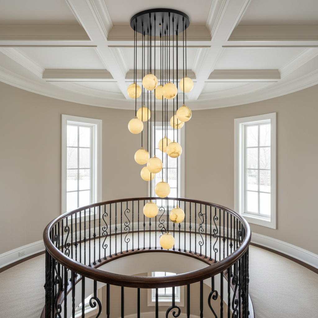Radilum Alabaster Balls Cluster Chandelier