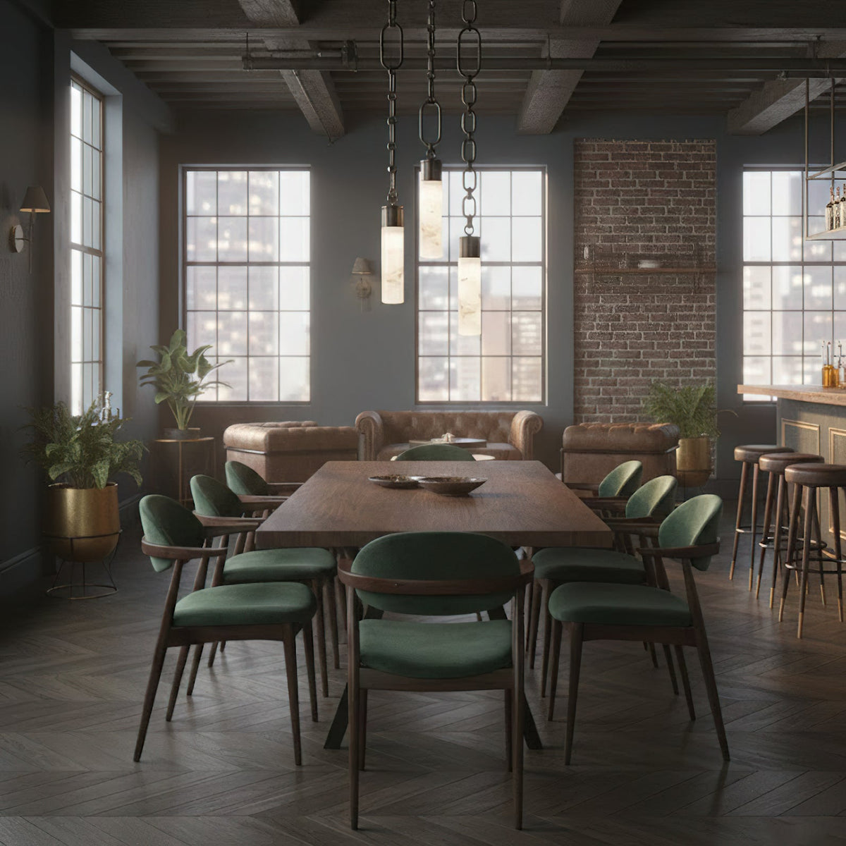 Radilum Chain Alabaster Chandelier