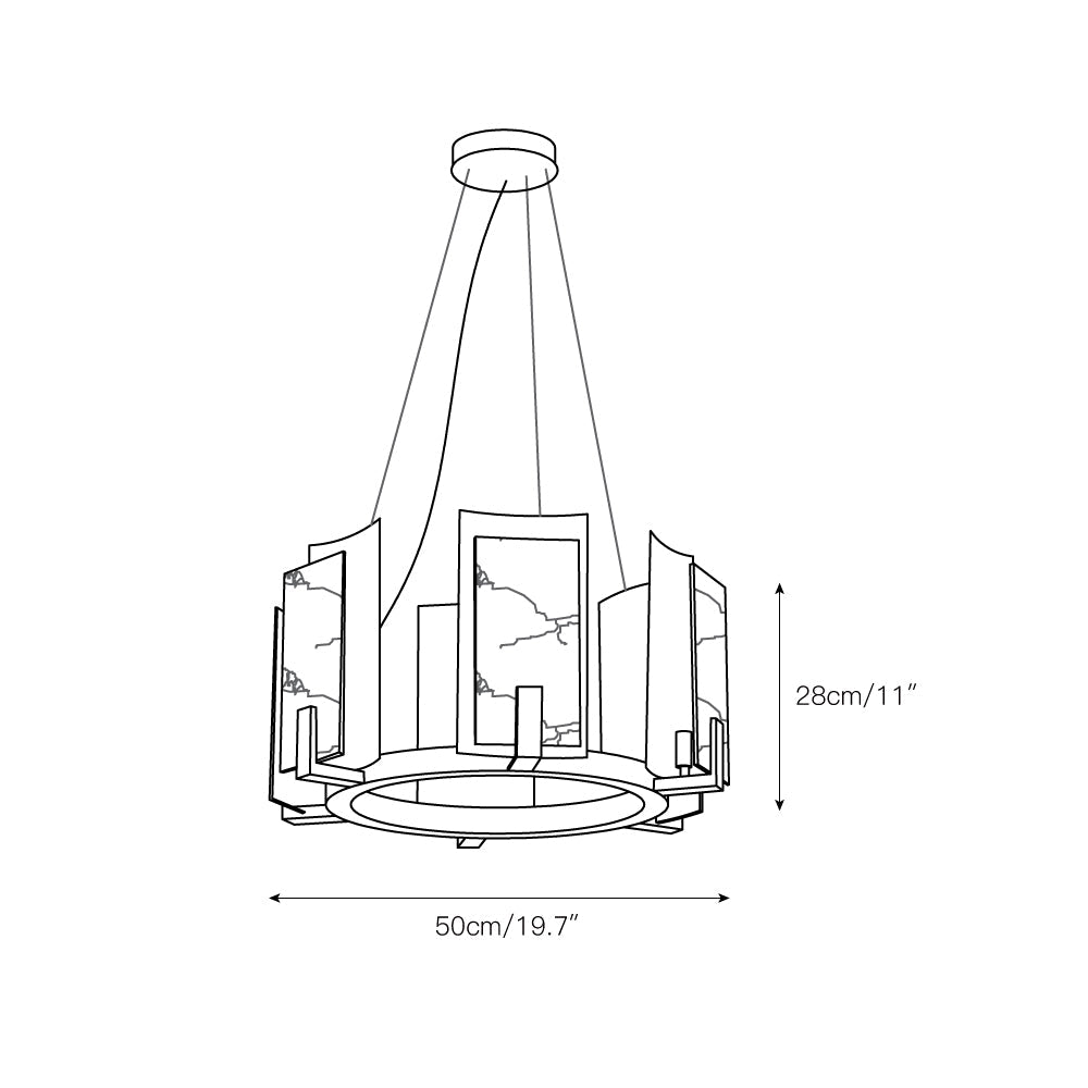 Radilum Jessie Alabaster Round Chandelier